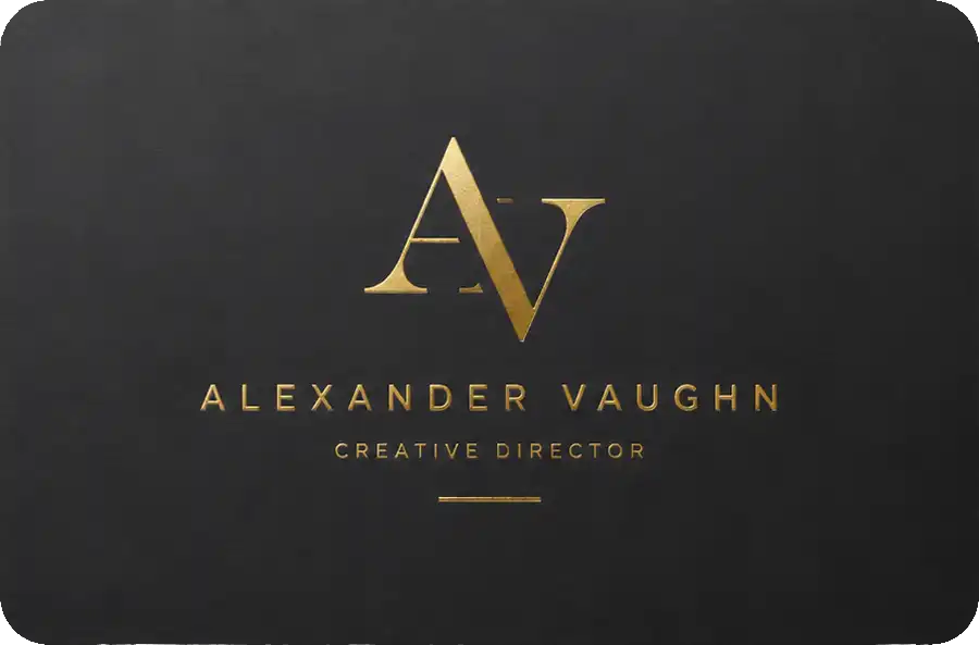 Realistic premium gold foil business card showcase